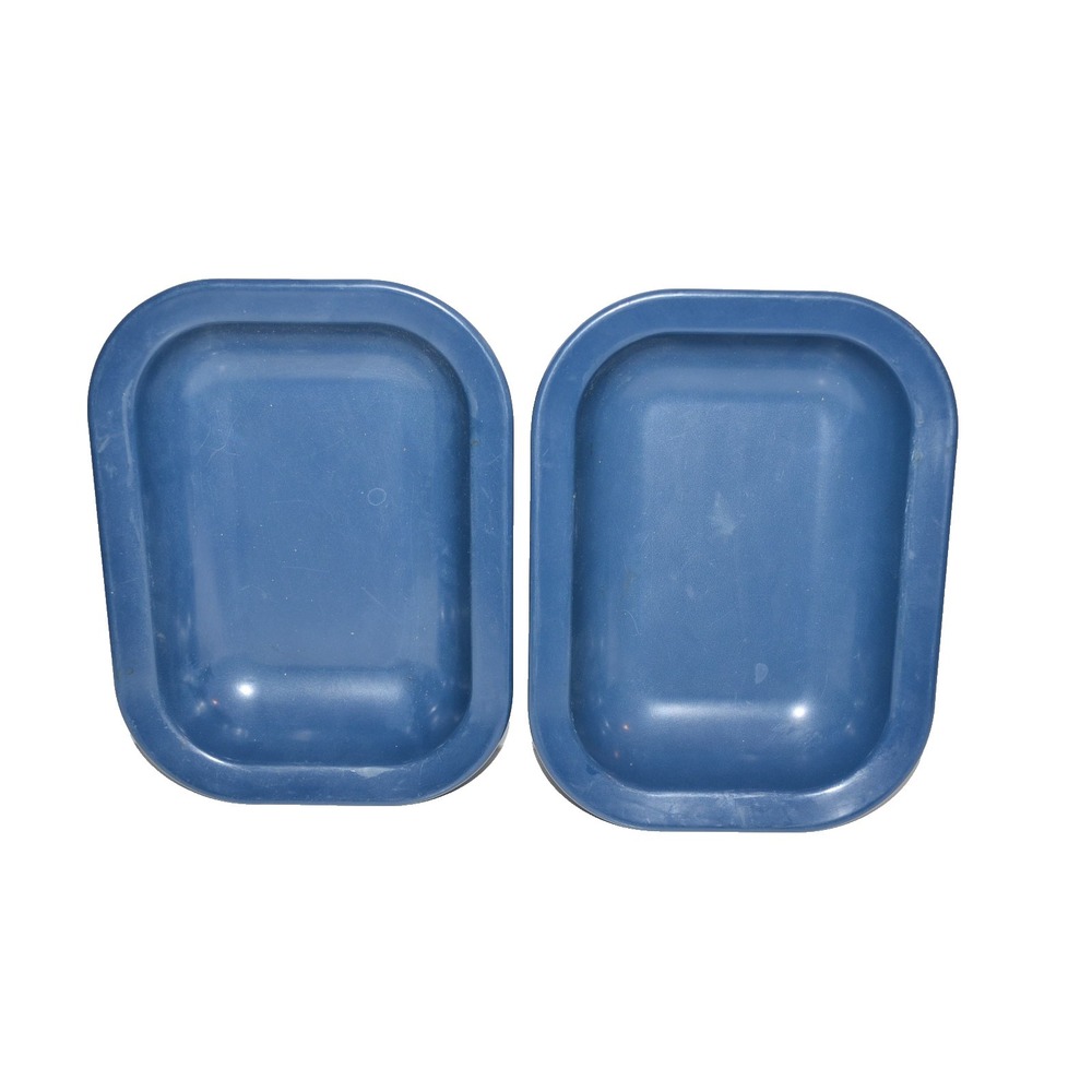 Vtg Set Of 2 Texas Ware  Blue Melamine Rectangle Serving Bowls 10"× 7½"